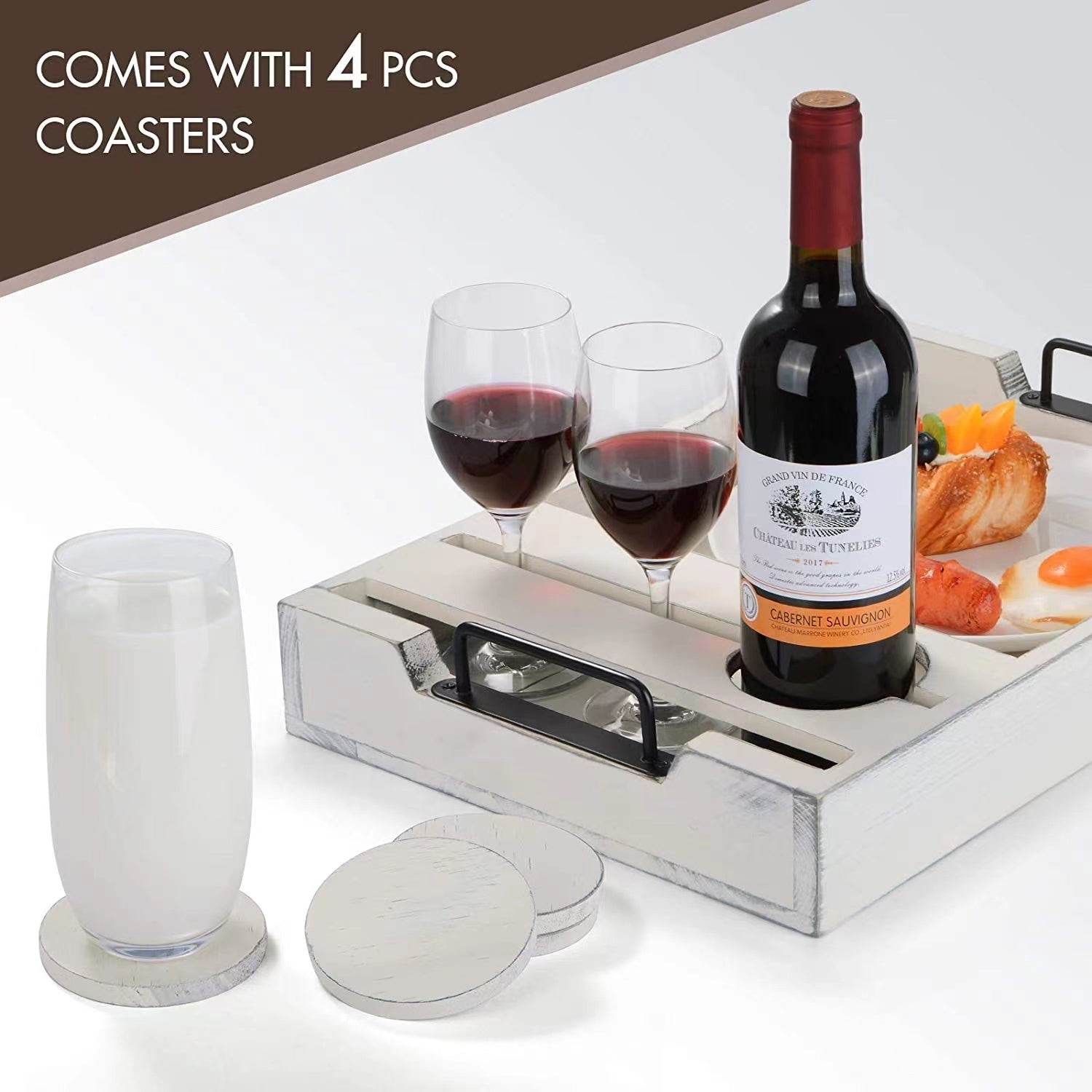 Special Buy : Only $12.89  for Wooden Wine Serving Tray with Coasters (Retail $42.99)
